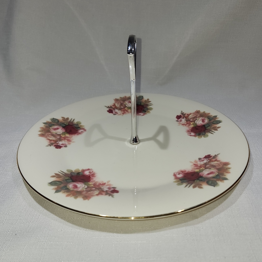 Royal Vale Floral Decorative Plate Gold Trim